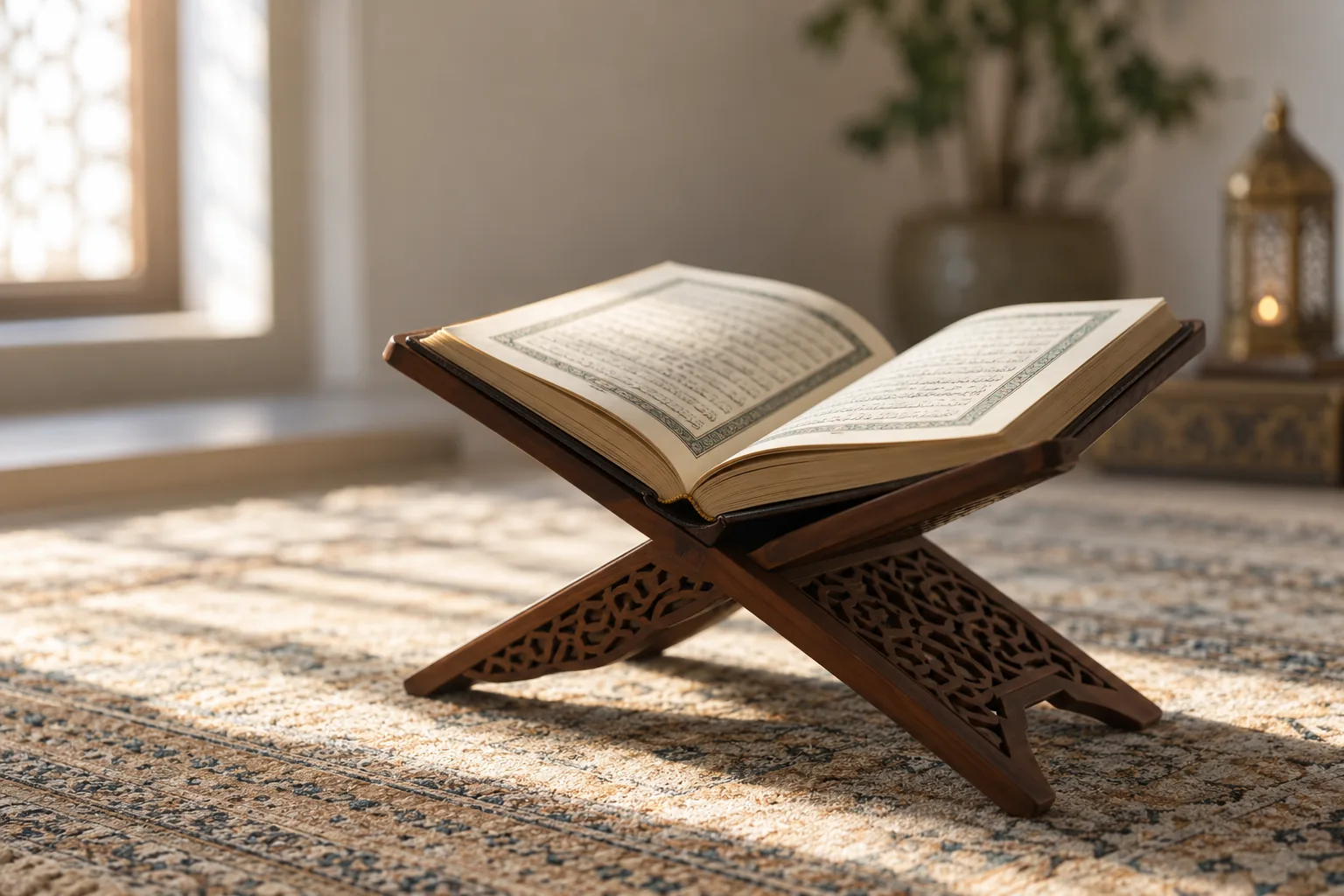 Koran auf einem Rehal